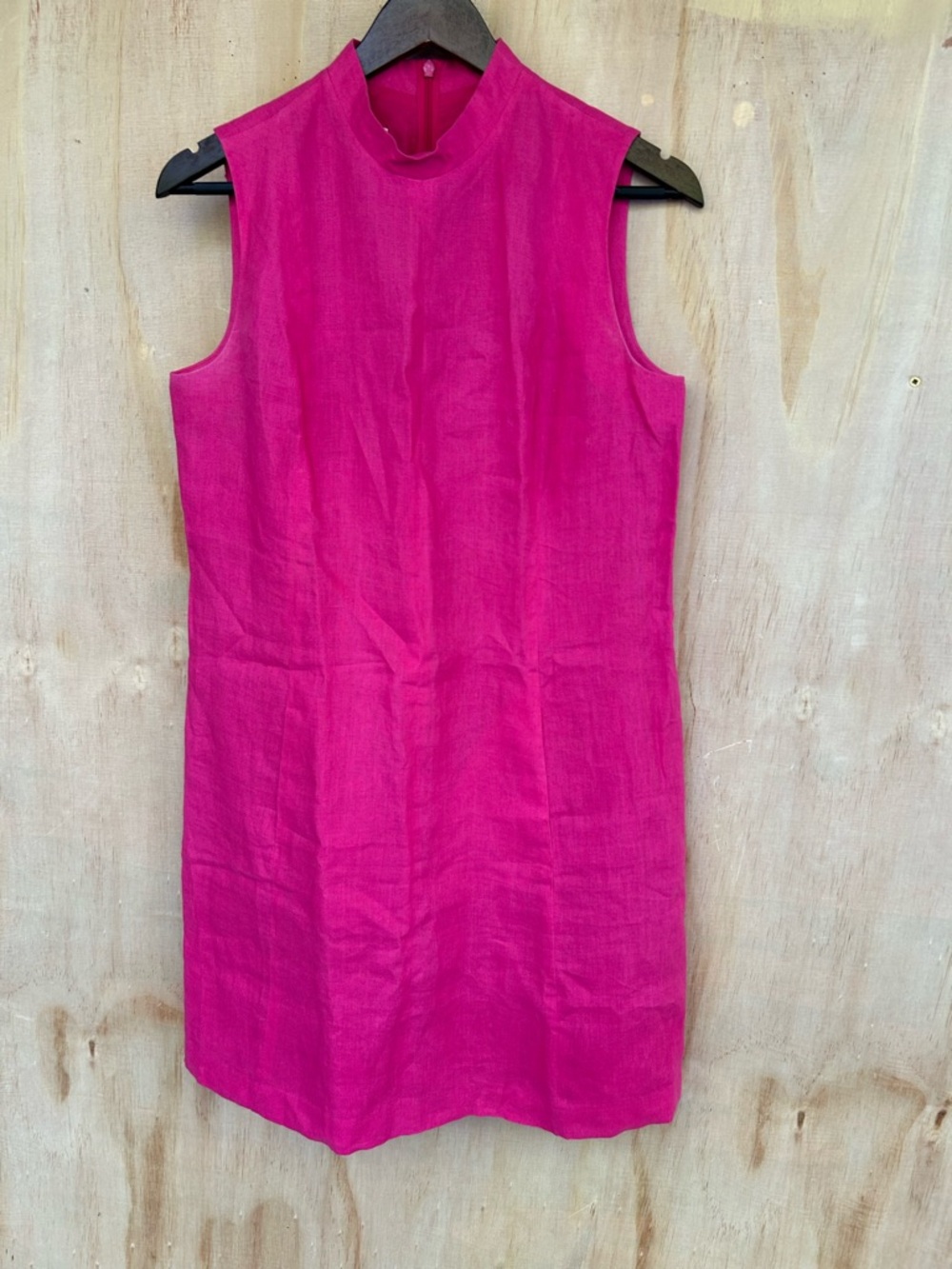 Talbots Bright Pink Linen Sleeveless Dress